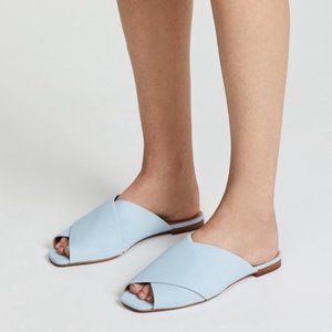REBECCA MINKOFF 5.5 blue suede Anden sandal flat